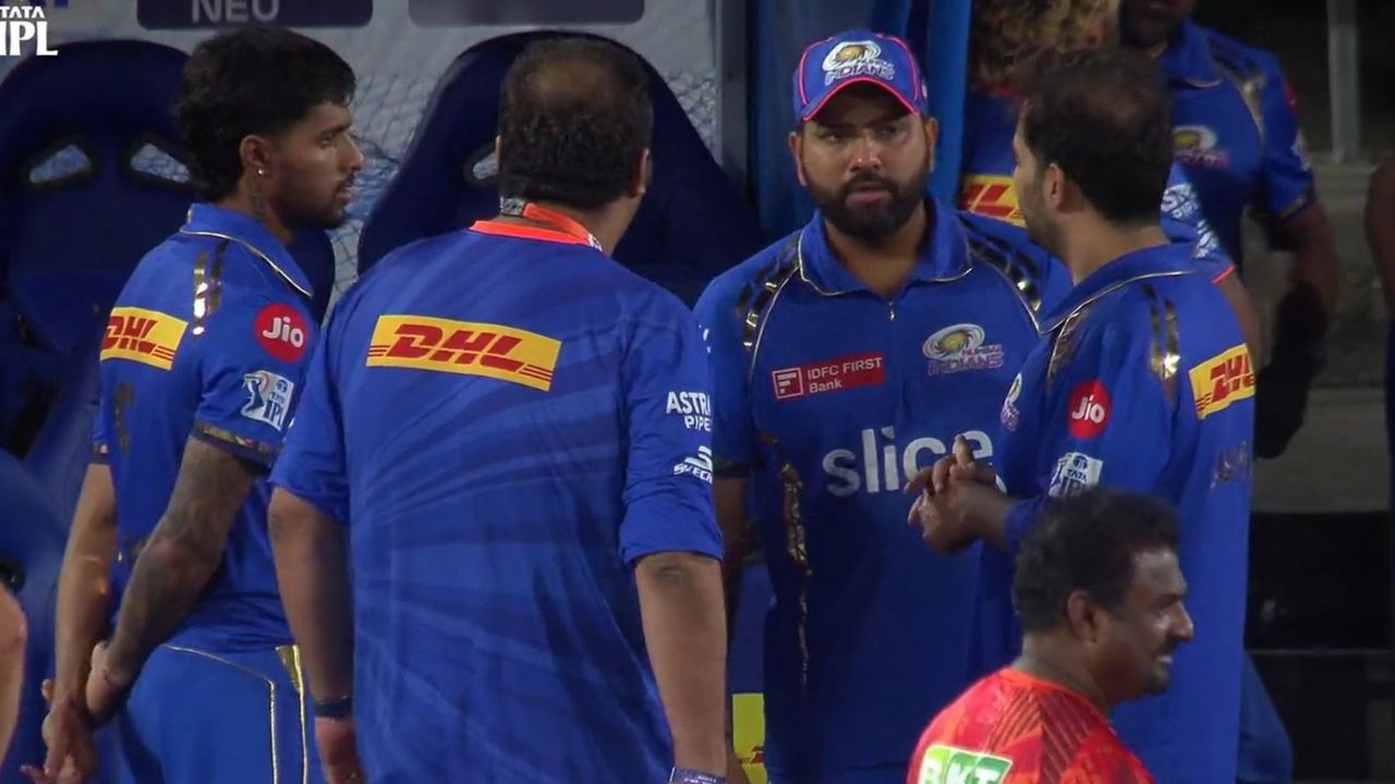 Rohit Sharma, Ambani engaged in heated chat