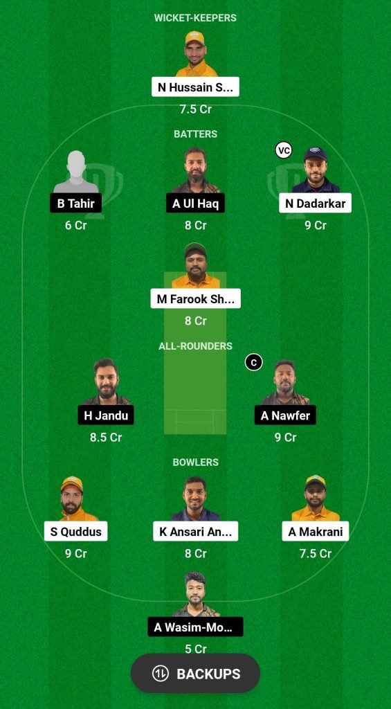 NCMI vs ALH Dream11 Prediction Fantasy Cricket Tips Dream11 Team Kuwait Ramadan T10 Elite League 2024 
