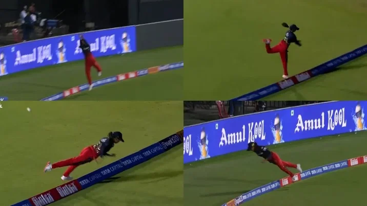 Shreyanka Patil saves a certain six
