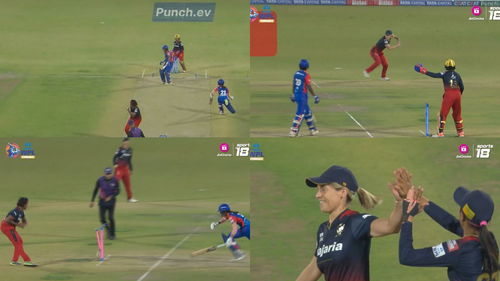 Sophie Molineux runs out Radha Yadav with a brilliant throw