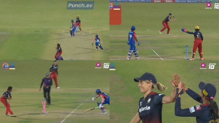 Sophie Molineux runs out Radha Yadav with a brilliant throw