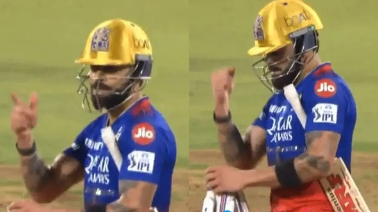 Virat Kohli dancing after surviving run-outVirat Kohli dancing after surviving run-out