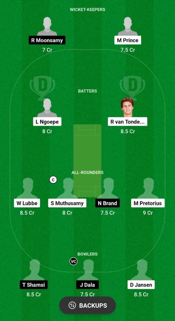 NWD vs TIT Dream11 Prediction Fantasy Cricket Tips Dream11 Team South African T20 Challenge 2024 